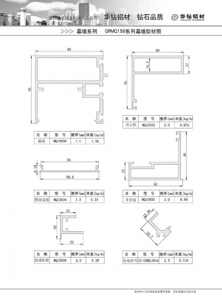 GRMQ150系列幕墙型材图