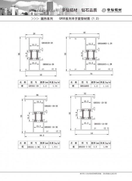 GR55系列平开窗型材图（1.2)
