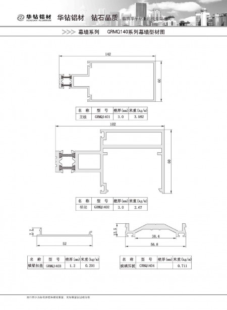 GRMQ140系列幕墙型材图