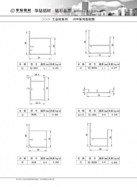 JGW系列型材图