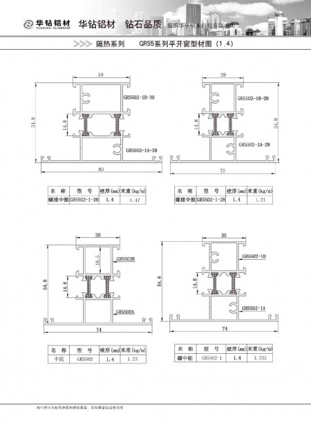 GR55系列平开窗型材图(1.4)