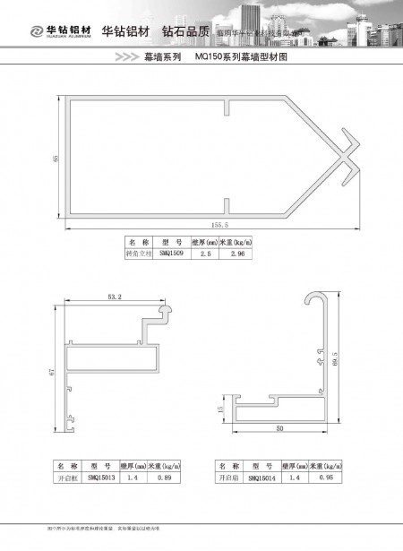 MQ150系列幕墙型材图