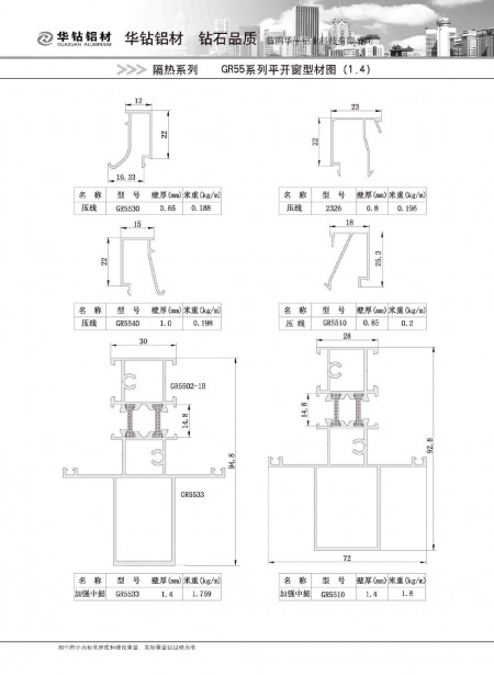 GR55系列平开窗型材图(1.4)