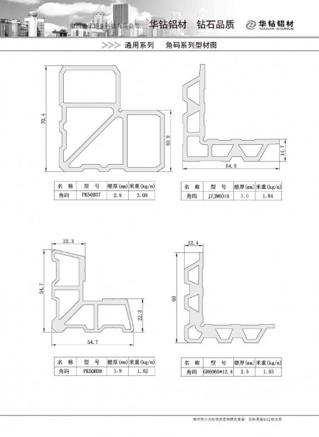 角码系列型材图